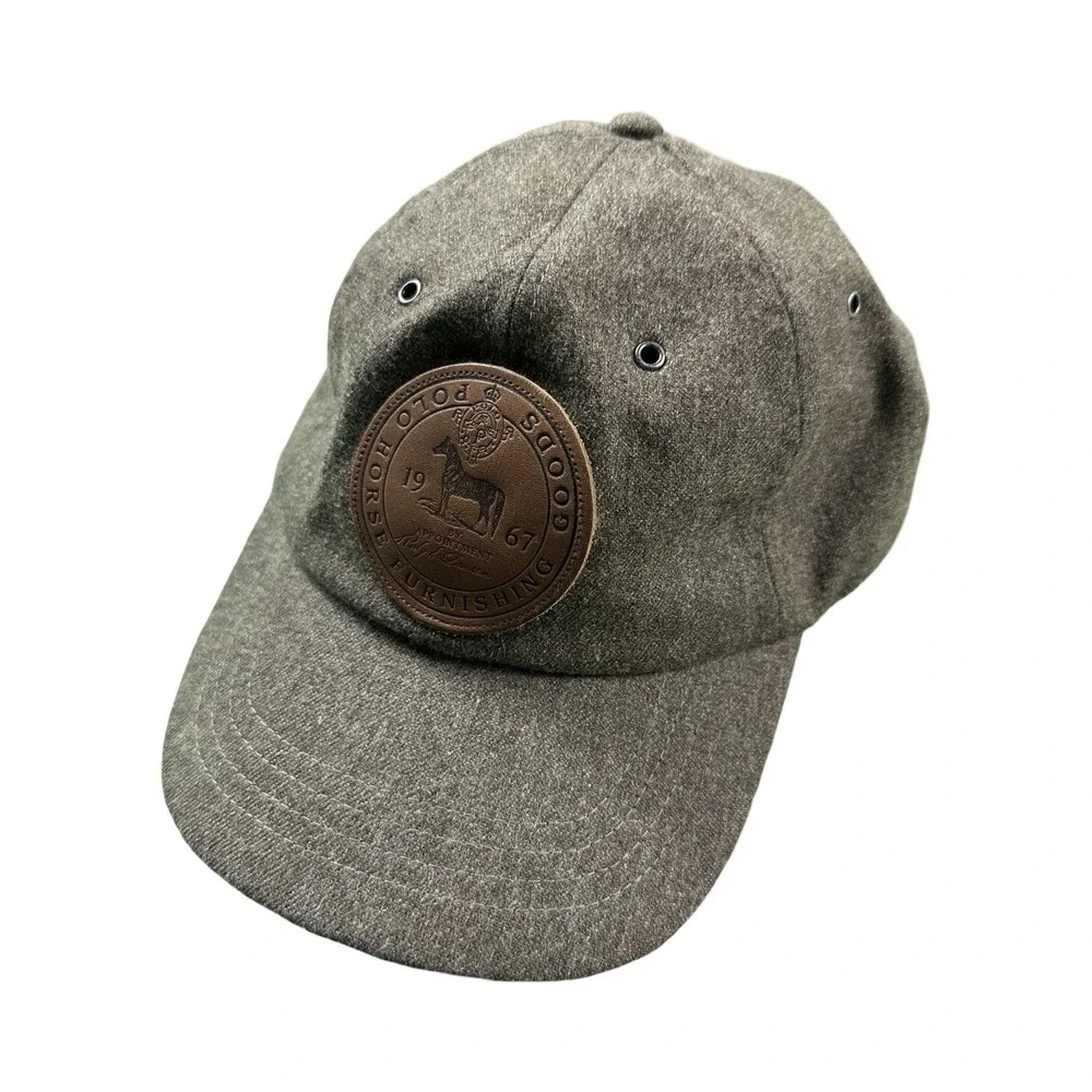 Polo Ralph Lauren Brown VTG Wool Blend Horse Furnishing Strapback Mens Hat
